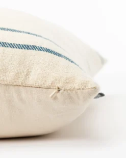 Abigail Silk Stripe Pillow Cover -Decoration Series Store AbigailSilkStripePillowCover MPLW0649 CRM 22x22 D1