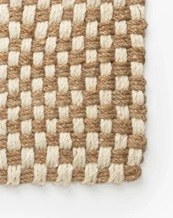 Checker Jute Doormat -Decoration Series Store CheckerJuteDoormat MRUG0822 NAT 24x36 D1