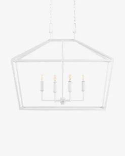 Denison White Rectangular Lantern