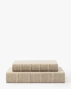 Handcrafted Linen Book -Decoration Series Store HandcraftedLinenBook MDCR1716 NAT MAIN T