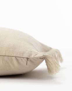 Hazelton Mushroom Fringed Pillow Cover 8 Hazelton Mushroom Fringed Pillow Cover -Decoration Series Store HazeltonFringedPillowCover MPLW0909 MSH 12x24 D1