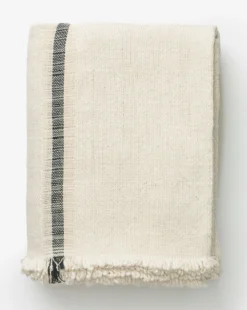 Helena Soft Fringe Black & Cream Blanket
