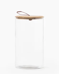 Leather Pull Lidded Jars -Decoration Series Store LeatherPullLiddedJars MKTN0518 GLS L