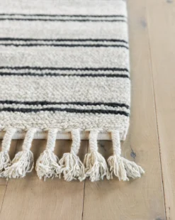 Soliel Handwoven Wool Rug -Decoration Series Store MRUG0576 BLU SolielFringeWovenRug D2