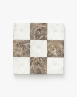 Marble Tic-Tac-Toe Board -Decoration Series Store MarbleTic Tac ToeBoard MDCR2601 BWN OS D1