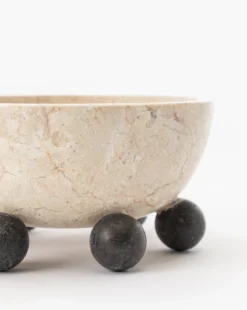 Noir Posie Marble Bowl 9 Noir Posie Marble Bowl -Decoration Series Store PosieMarbleBowl MDCR2679 NAT OS D1
