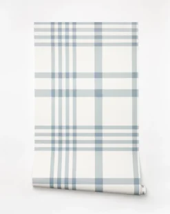 Rigby Plaid Print Wallpaper -Decoration Series Store RigbyPlaidBLU