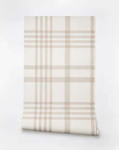Rigby Plaid Print Wallpaper -Decoration Series Store RigbyPlaidNAT