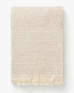 Stonewashed Waffle Cotton Throw