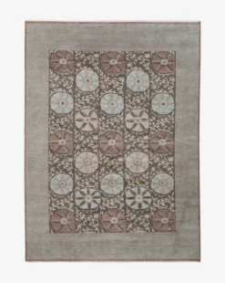 Suzani Hand-Knotted Wool Rug -Decoration Series Store SuzaniHand KnottedWoolRug MRUG0852 BWN 9x12 1