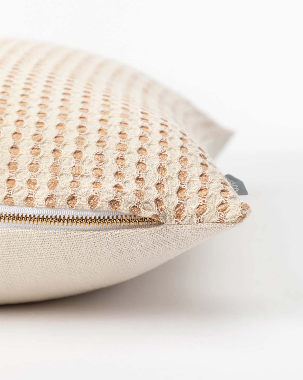 Vintage Orange Waffle Check Pillow Cover No. 1 2 Vintage Orange Waffle Check Pillow Cover No. 1 - Image 2