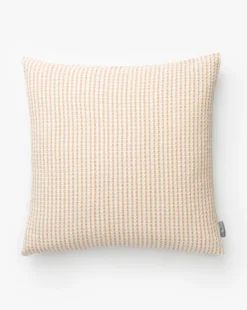 Vintage Orange Waffle Check Pillow Cover No. 1