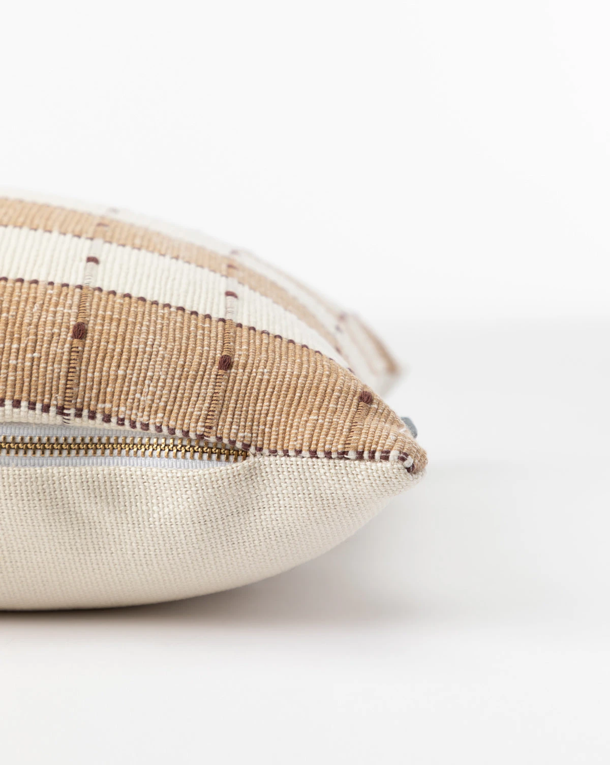 Vintage Tan Check Pillow Cover No. 6 2 Vintage Tan Check Pillow Cover No. 6 - Image 2