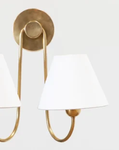 Wainwright Double Swoop Sconce -Decoration Series Store WainwrightDoubleSwoopSconce MLHT1147 BRS OS D1