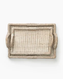 Whitewashed Handled Tray -Decoration Series Store WhitewashedHandledTray MDCR2287 GRY D1