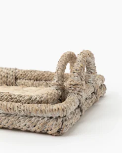 Whitewashed Handled Tray -Decoration Series Store WhitewashedHandledTray MDCR2287 GRY D2