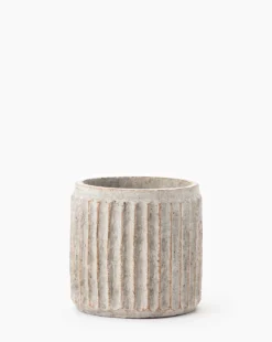 Whitewashed Ridge Pots -Decoration Series Store WhitewashedRidgePots MDCR1803 WHT S