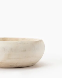 Bloomingville Whitewashed Wooden Bowl -Decoration Series Store WhitewashedWoodenBowl MDCR1068 CRM OS D1