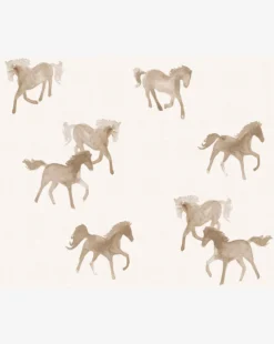 Watercolor Horses Wallpaper -Decoration Series Store horses repeat cream 2